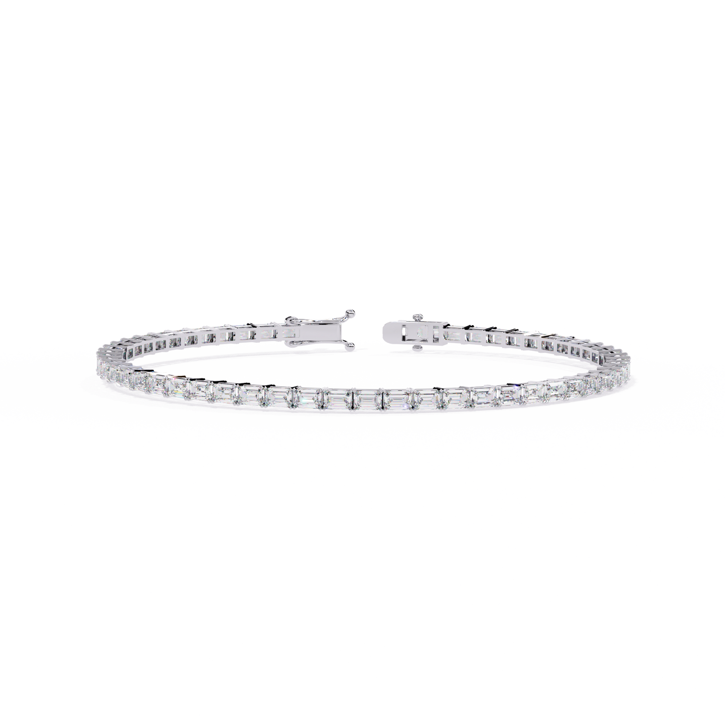baguette allure lab grown diamond tennis bracelet