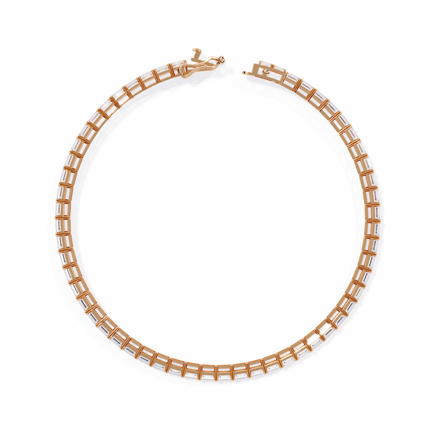 baguette allure lab grown diamond tennis bracelet