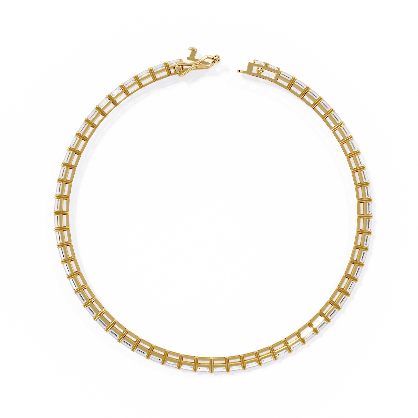 baguette allure lab grown diamond tennis bracelet