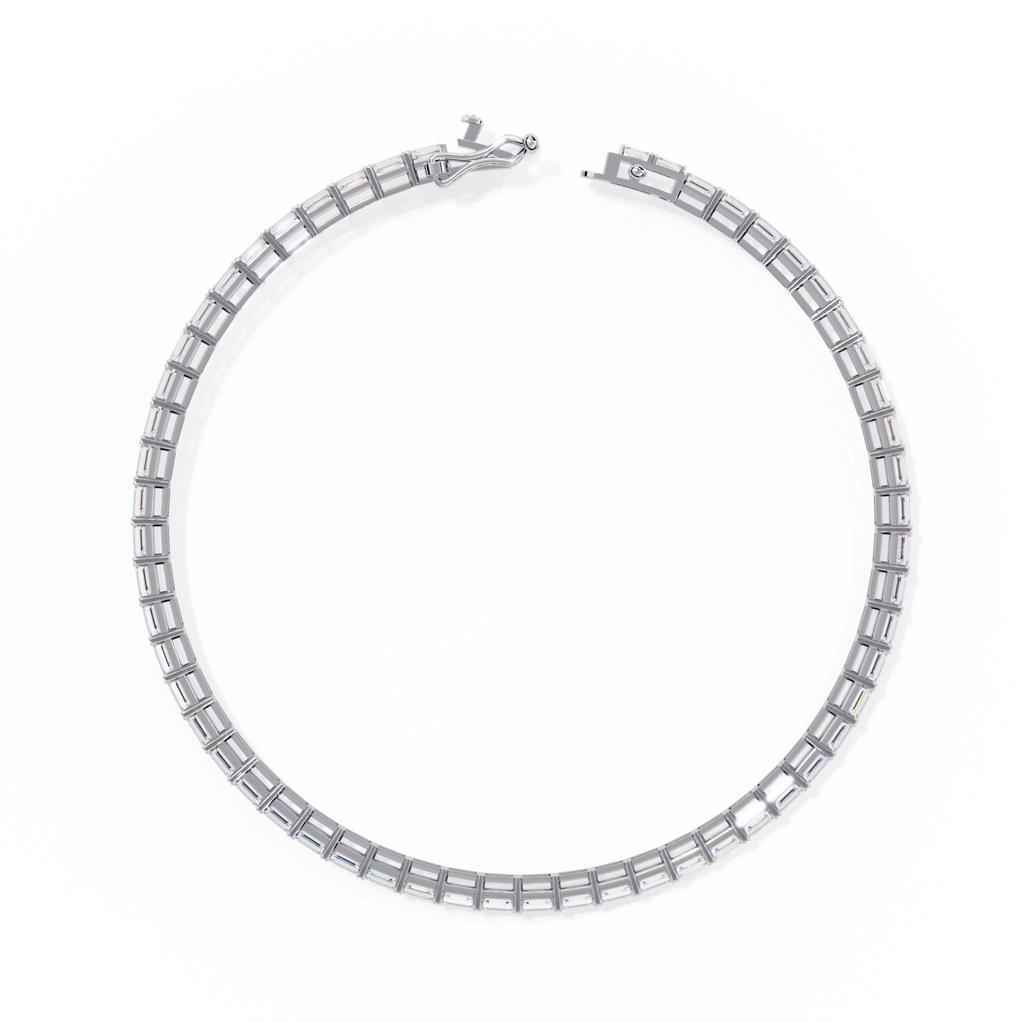 baguette allure lab grown diamond tennis bracelet