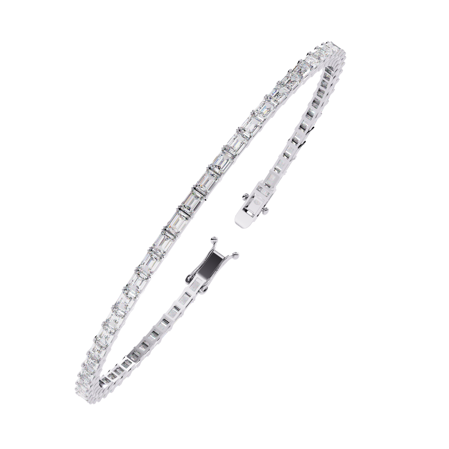 baguette allure lab grown diamond tennis bracelet