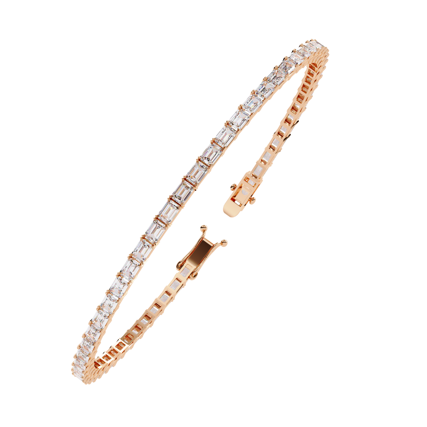 baguette allure lab grown diamond tennis bracelet