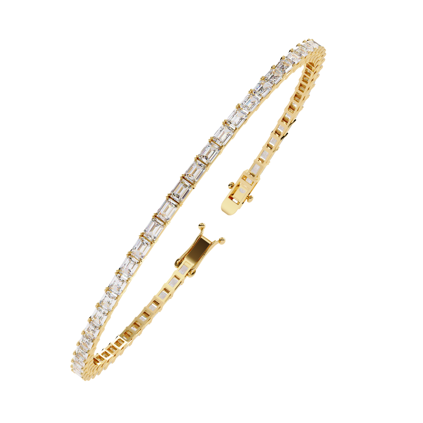 baguette allure lab grown diamond tennis bracelet