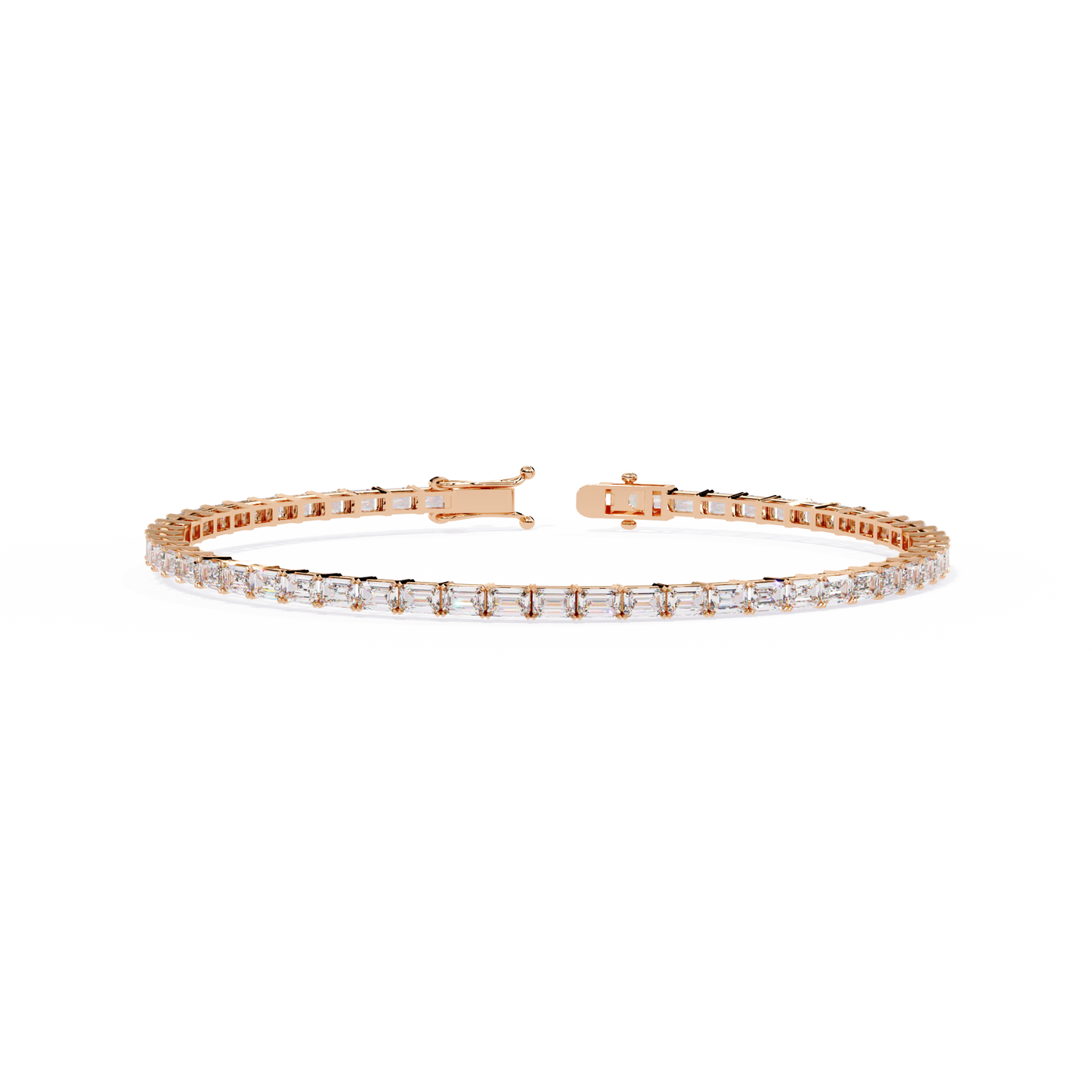baguette allure lab grown diamond tennis bracelet