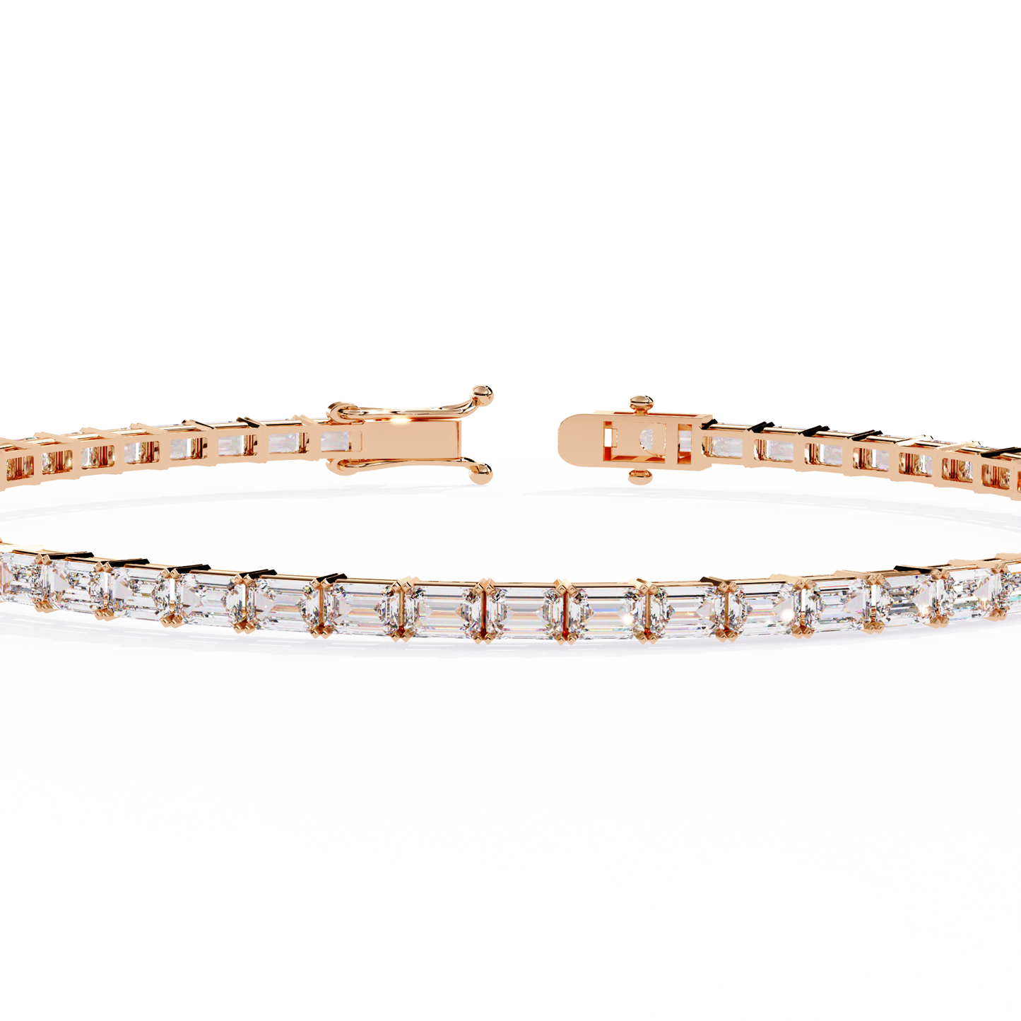 baguette allure lab grown diamond tennis bracelet