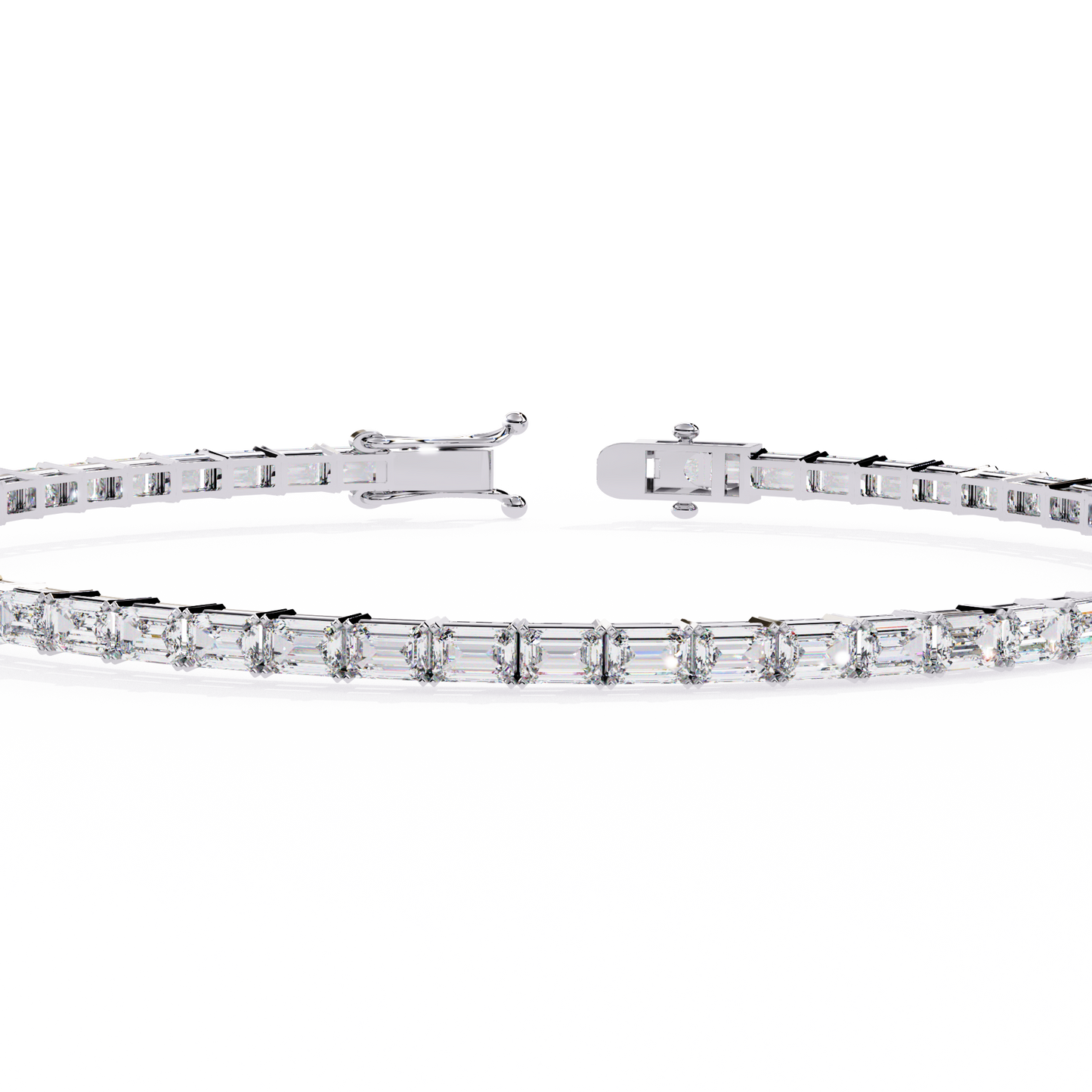 baguette allure lab grown diamond tennis bracelet