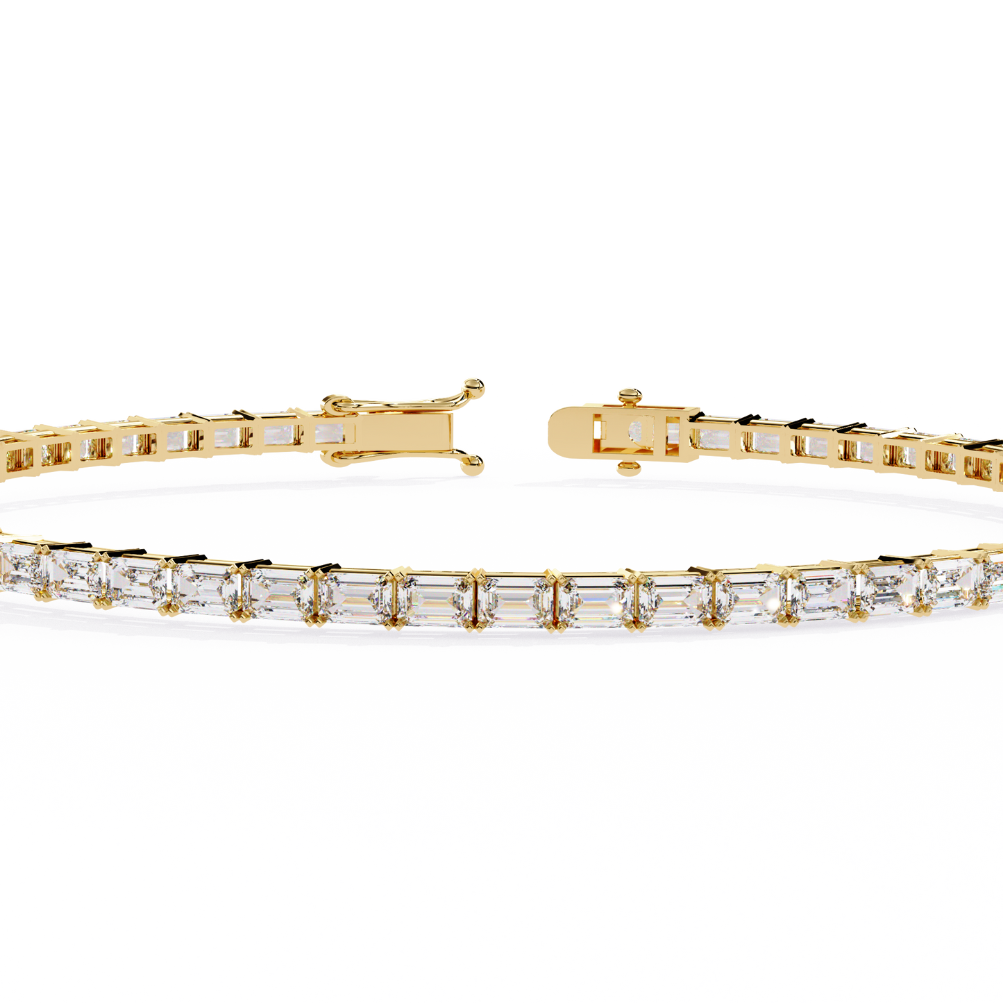 baguette allure lab grown diamond tennis bracelet