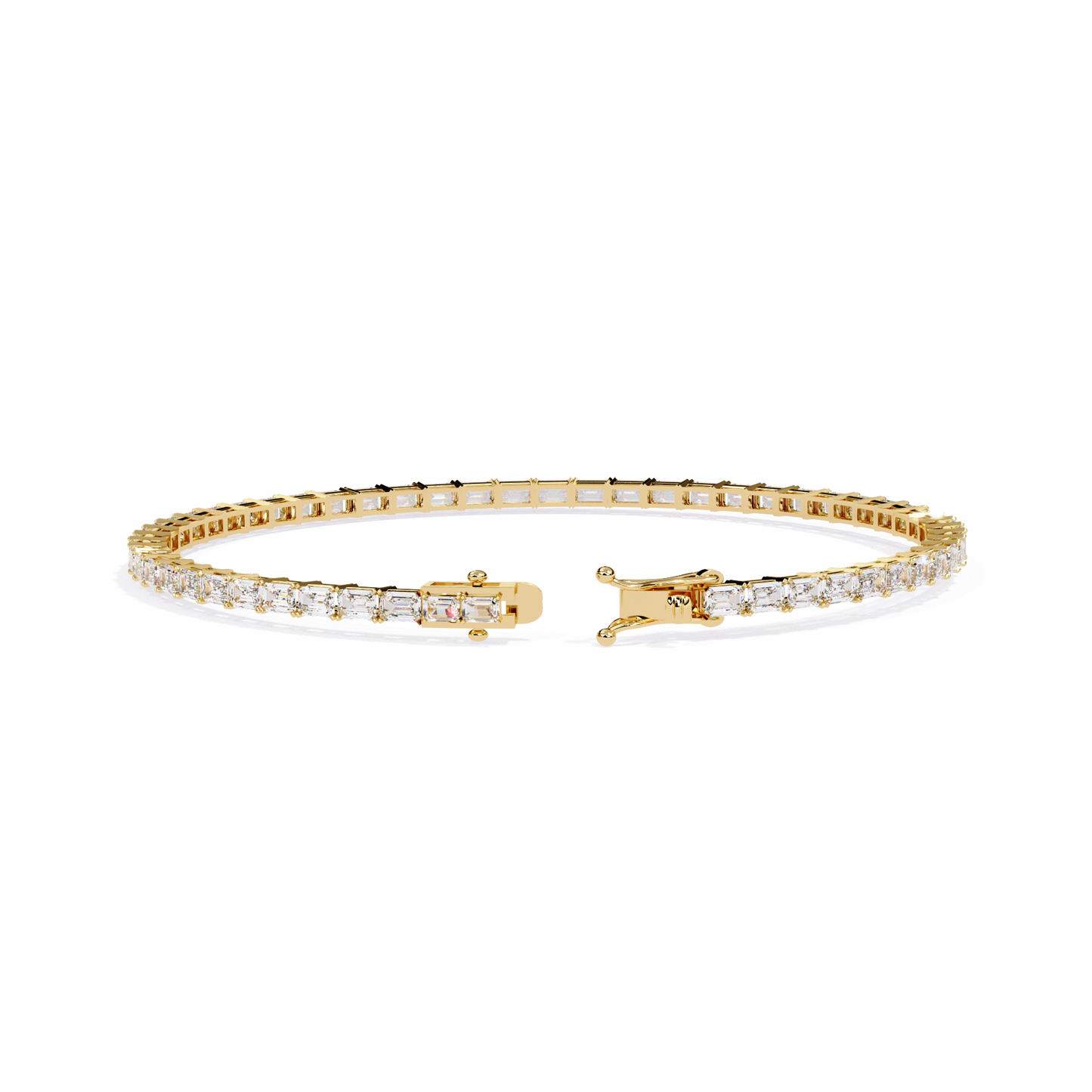 baguette allure lab grown diamond tennis bracelet