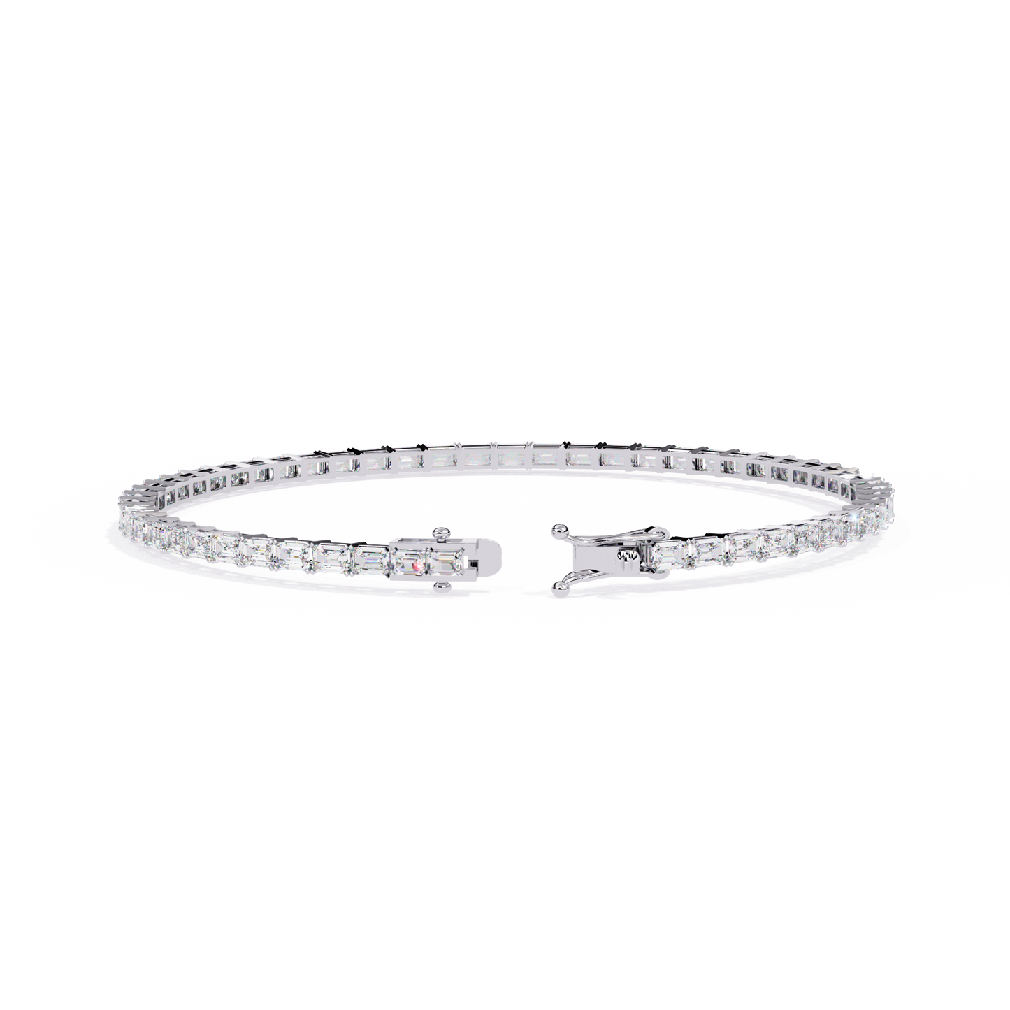 baguette allure lab grown diamond tennis bracelet