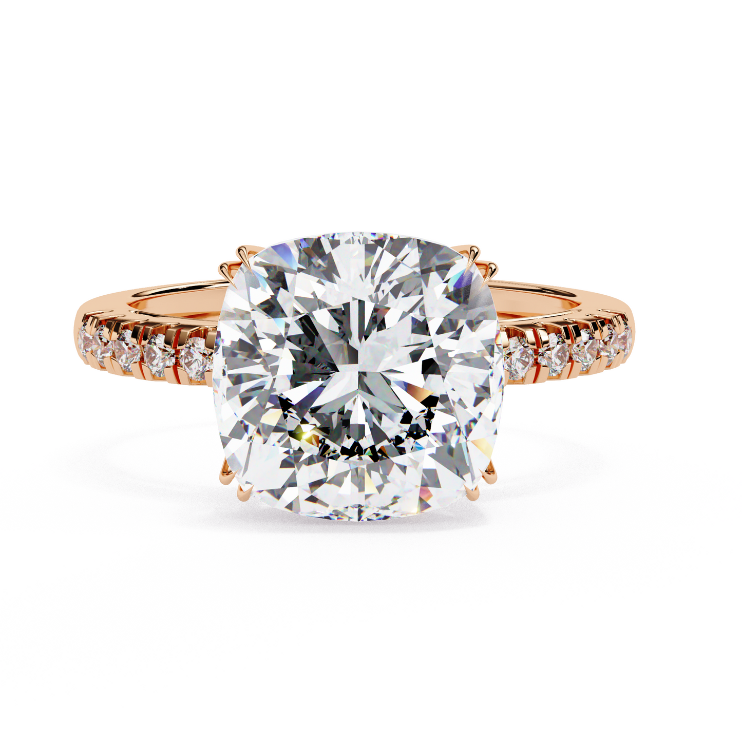 eterna cushion lab grown diamond ring
