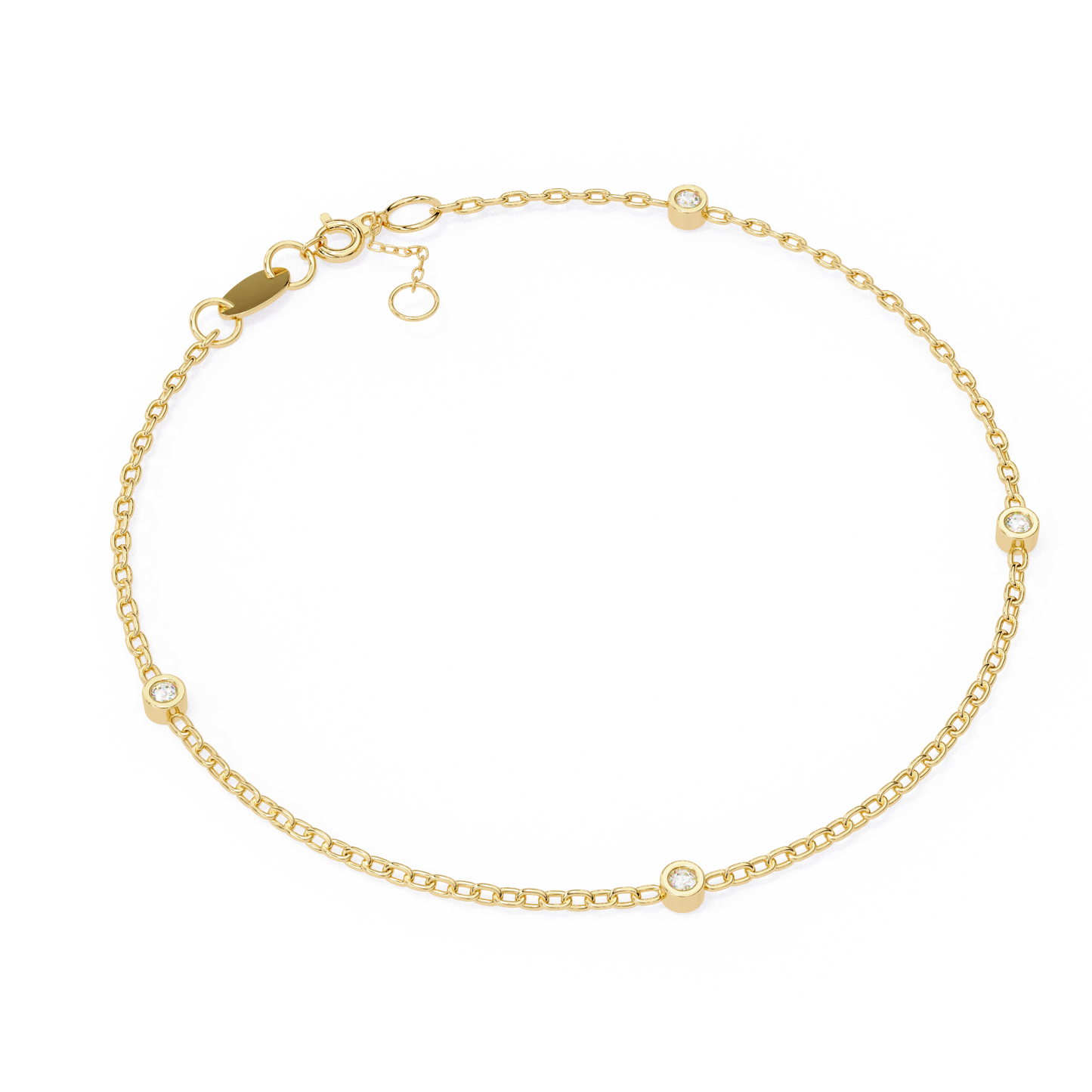 golden glow lab grown diamond chain bracelet