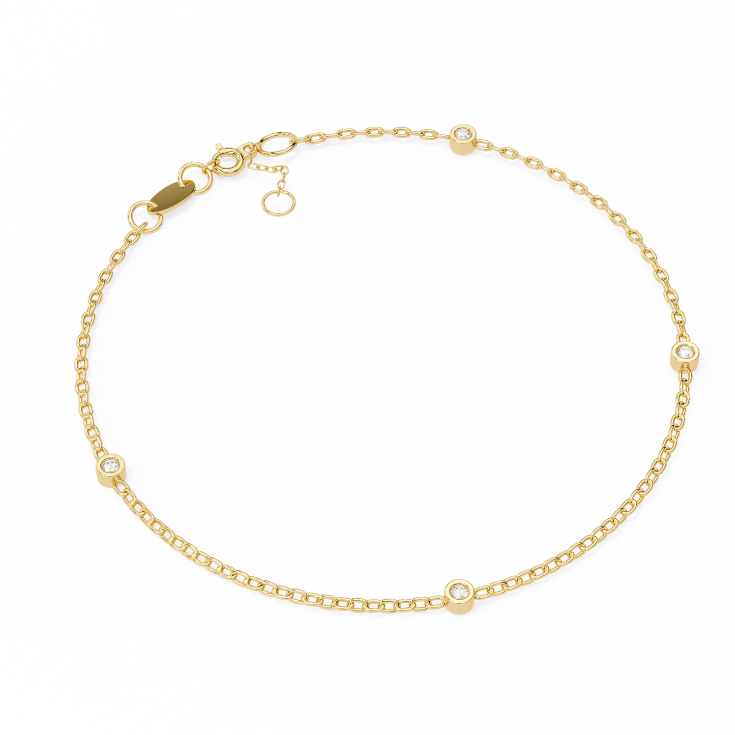 golden glow lab grown diamond chain bracelet