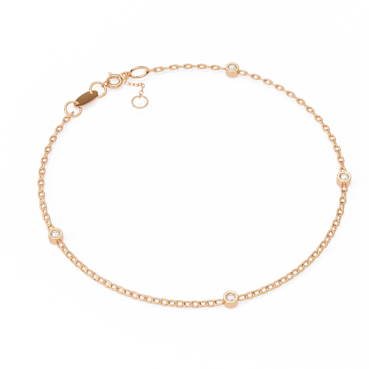 golden glow lab grown diamond chain bracelet