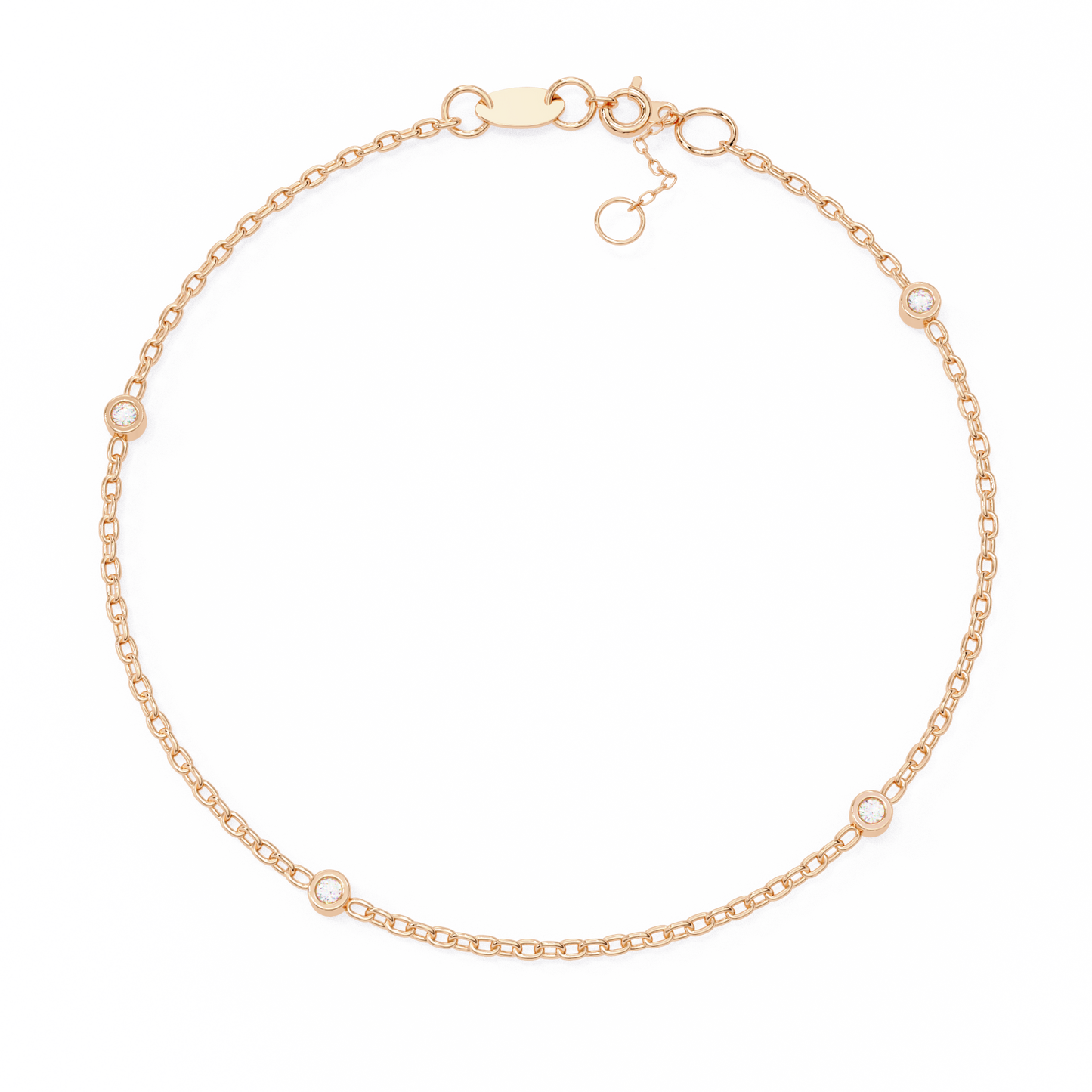 golden glow lab grown diamond chain bracelet