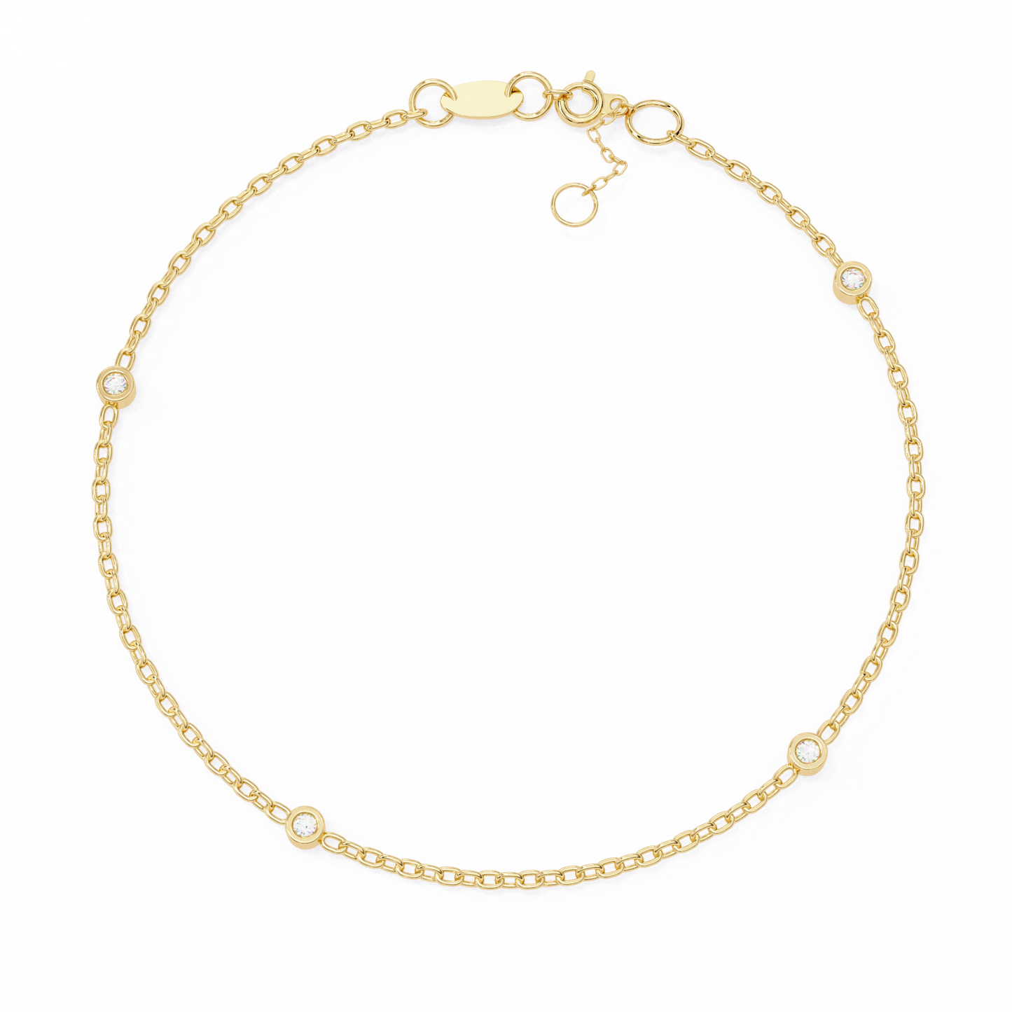 golden glow lab grown diamond chain bracelet