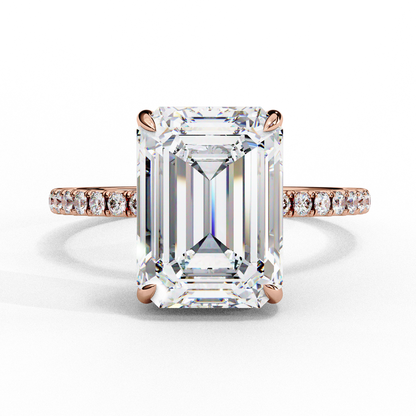 emerald luxe hidden halo lab grown diamond ring