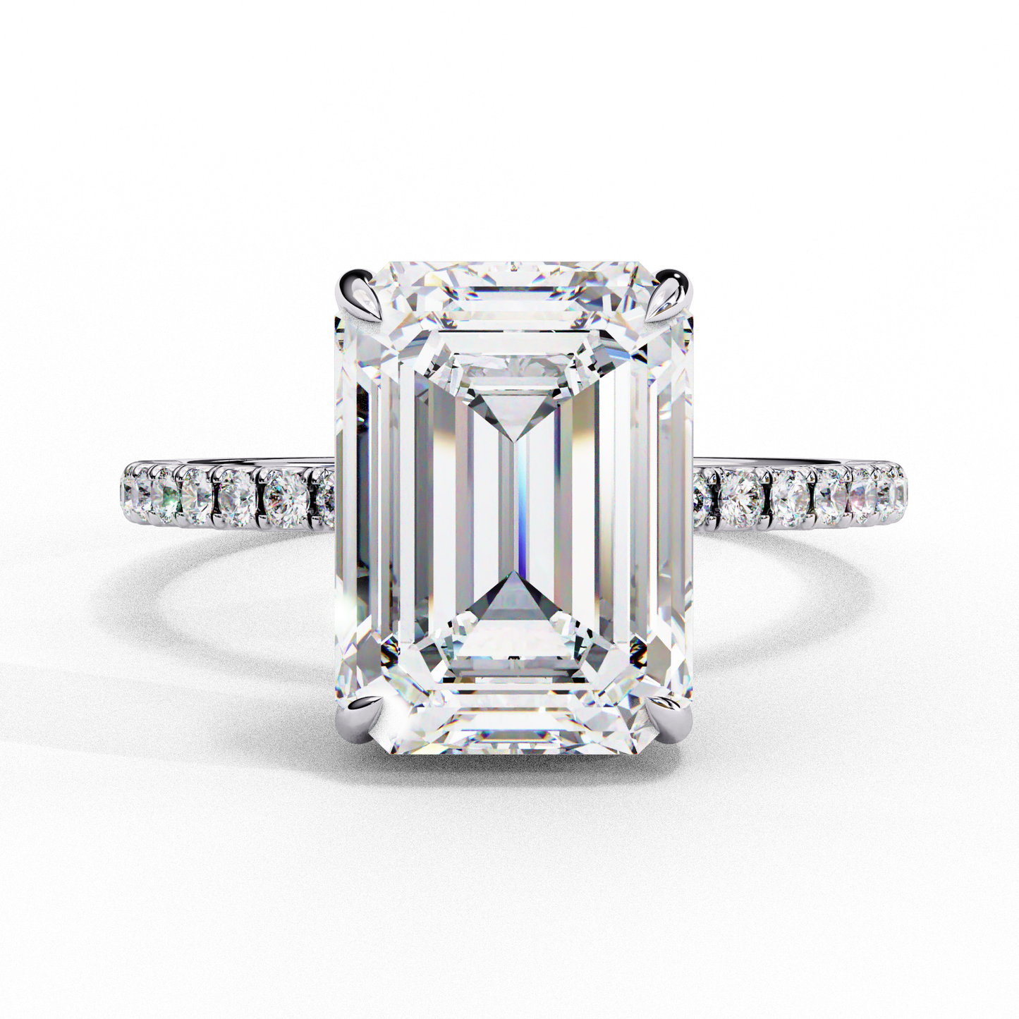 emerald luxe hidden halo lab grown diamond ring