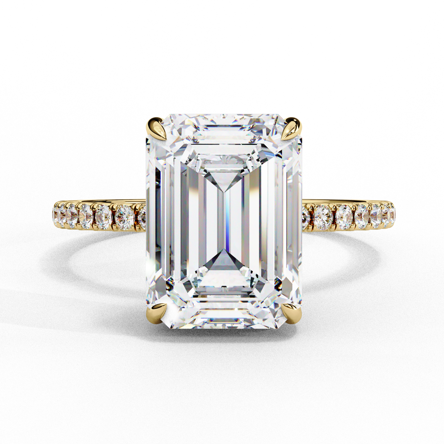 emerald luxe hidden halo lab grown diamond ring