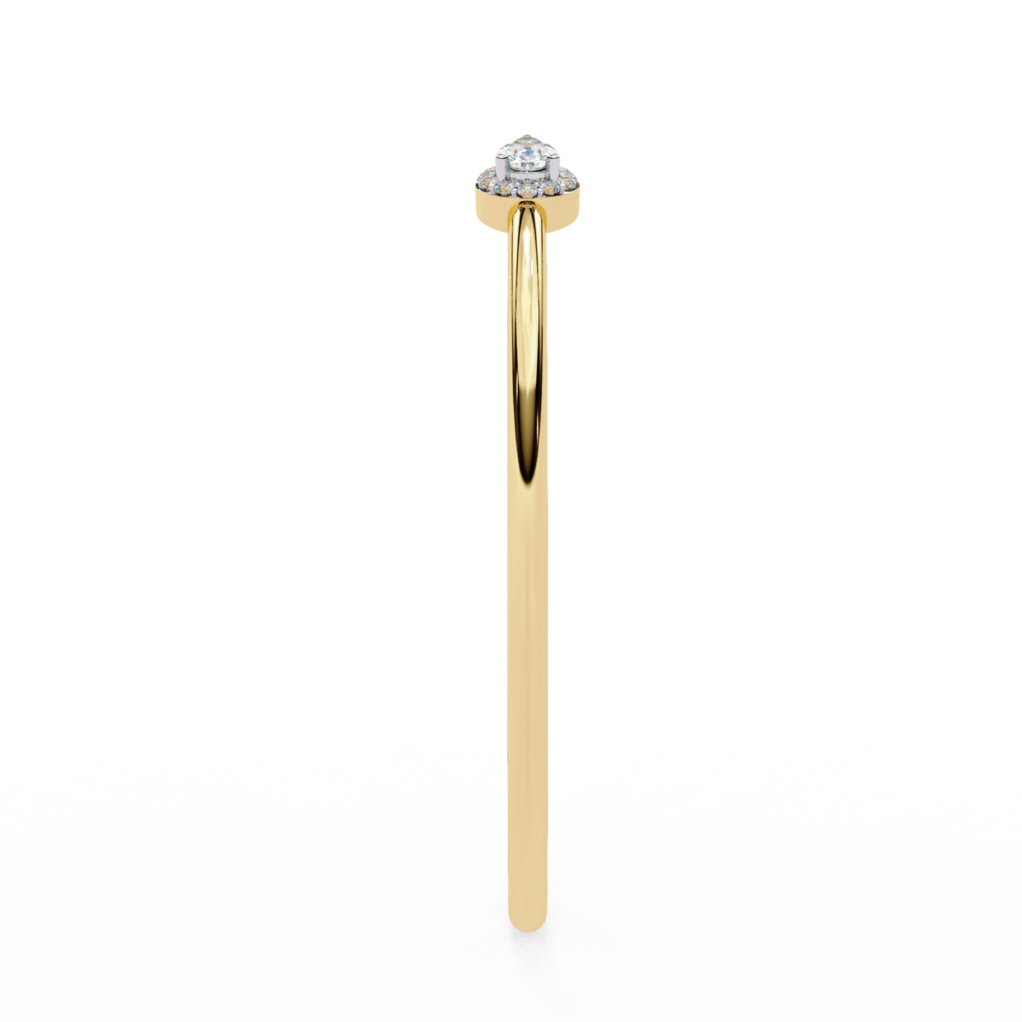 lustra pear halo diamond open bangle