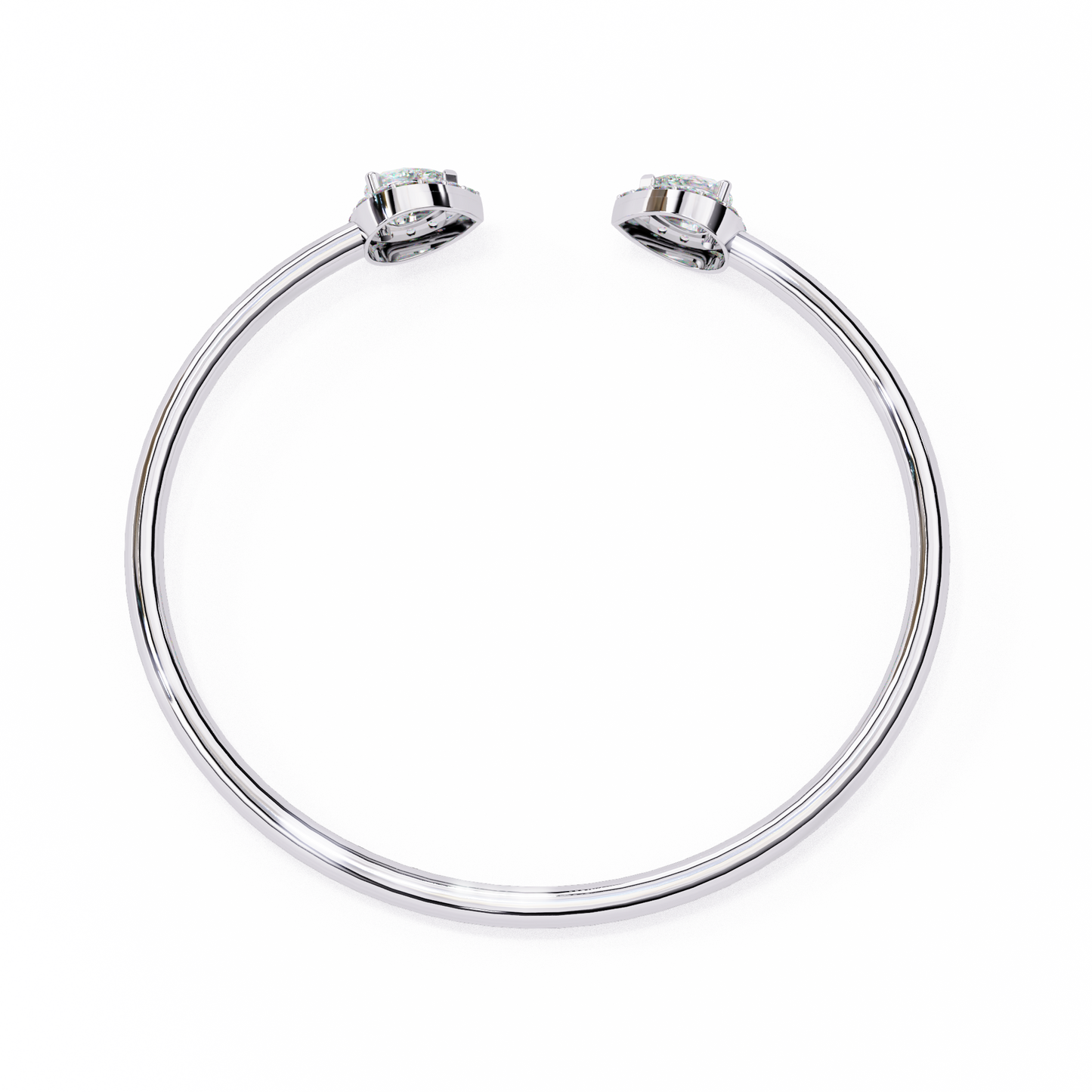 lustra pear halo diamond open bangle