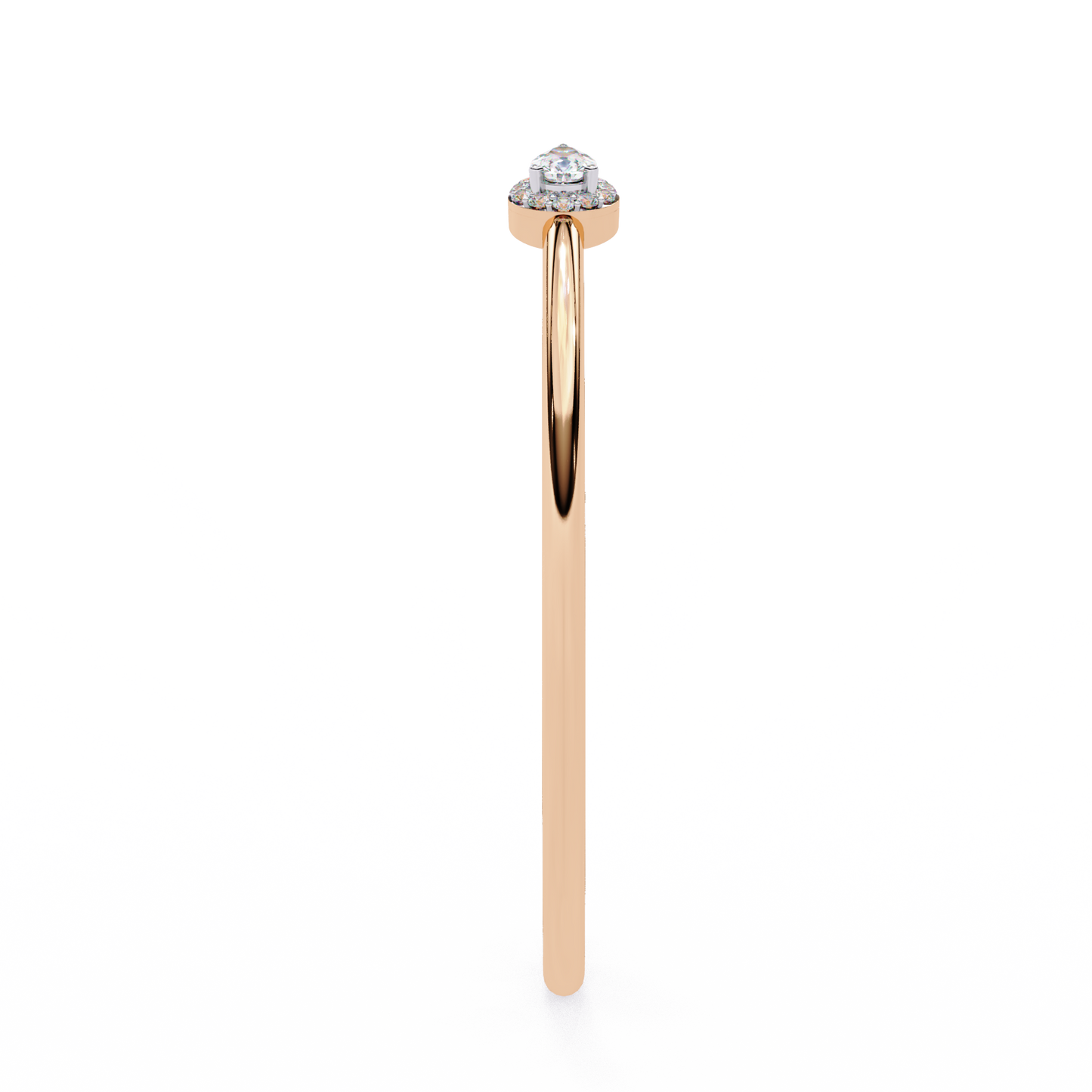 lustra pear halo diamond open bangle