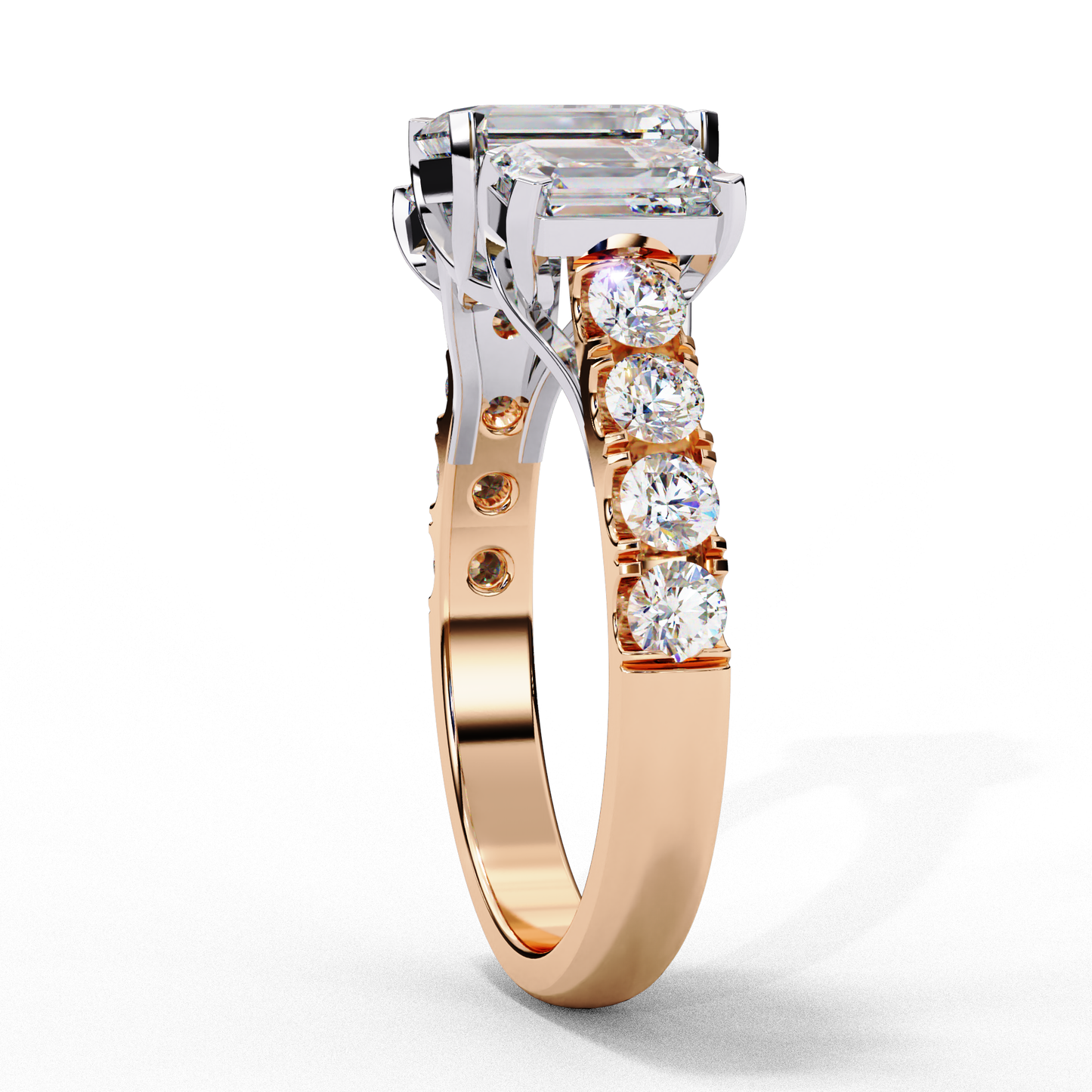 graceful trio lab grown diamond ring