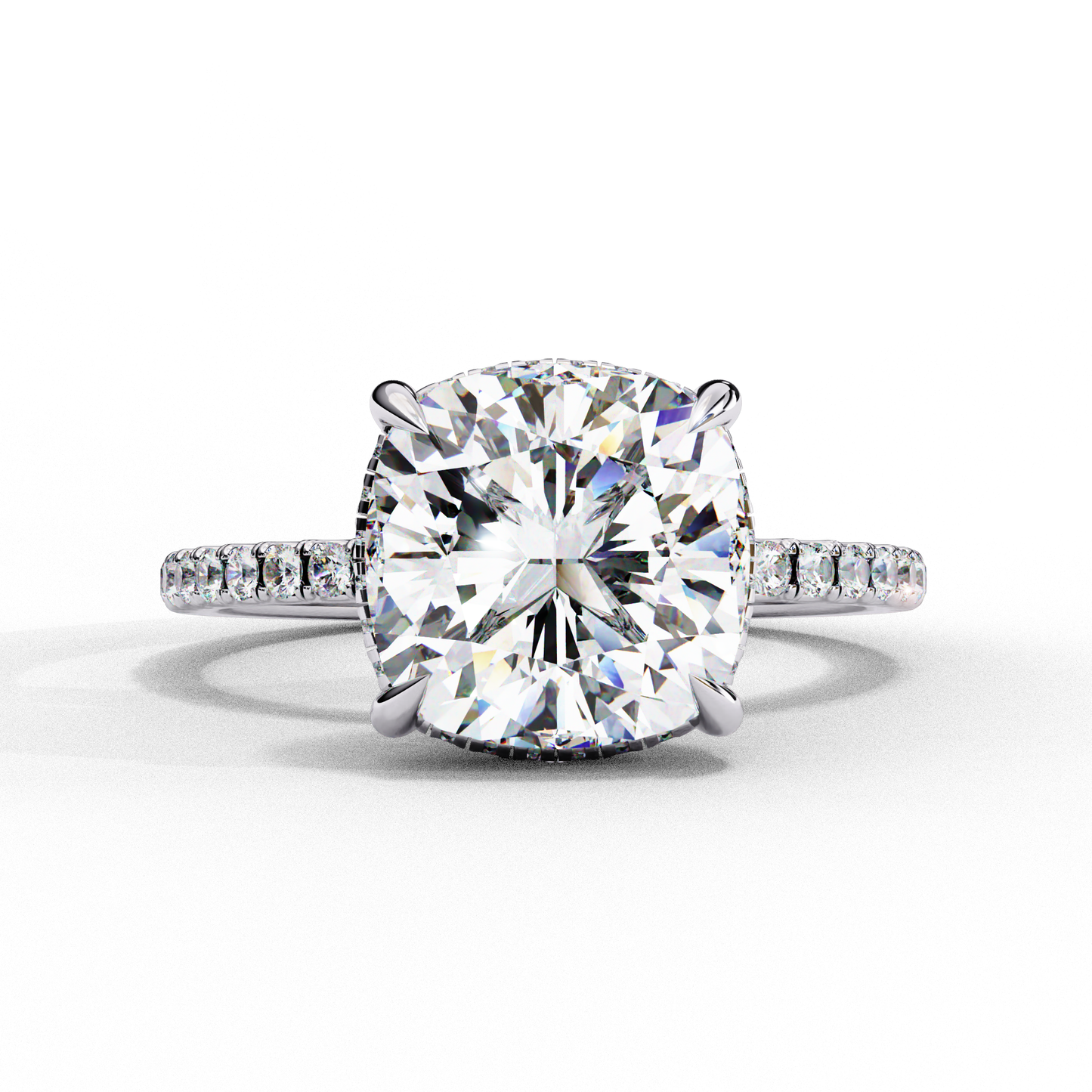 cushion brilliance lab grown diamond solitaire ring