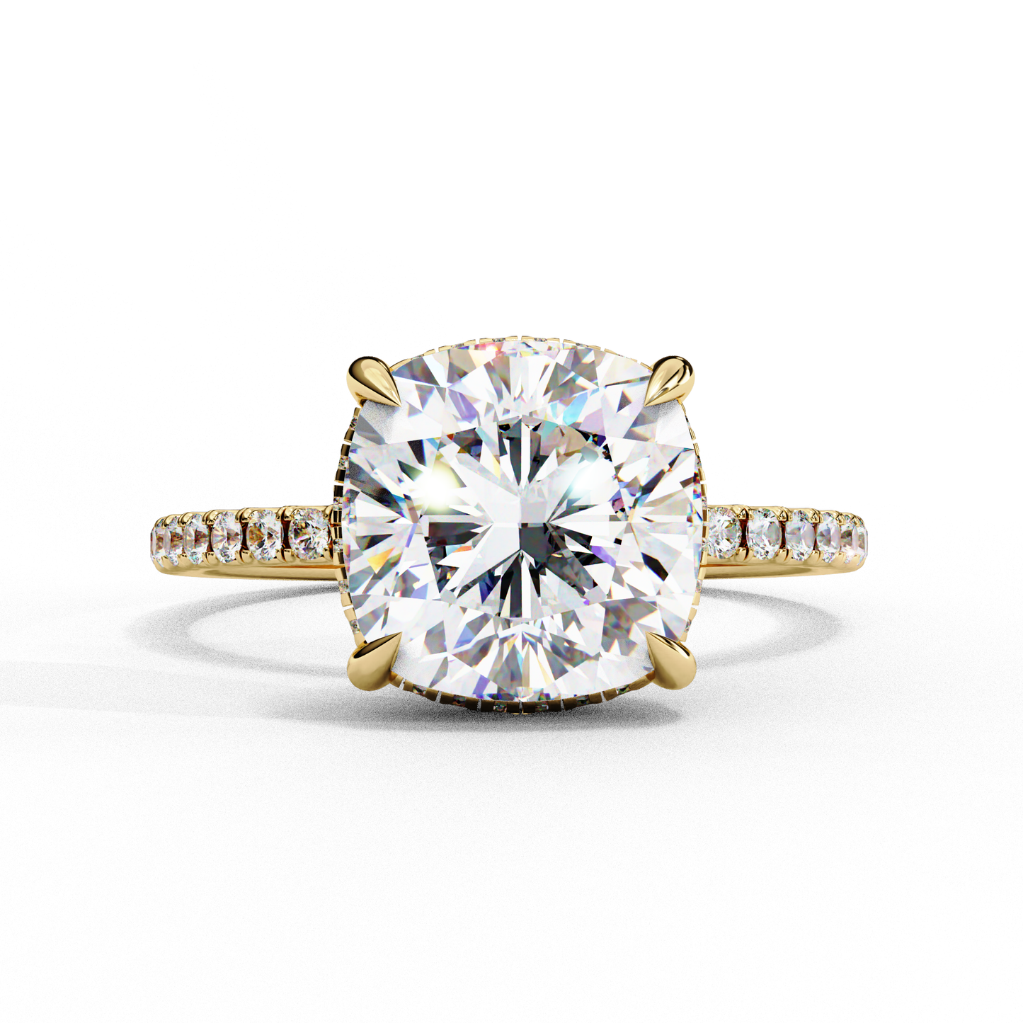 cushion brilliance lab grown diamond solitaire ring