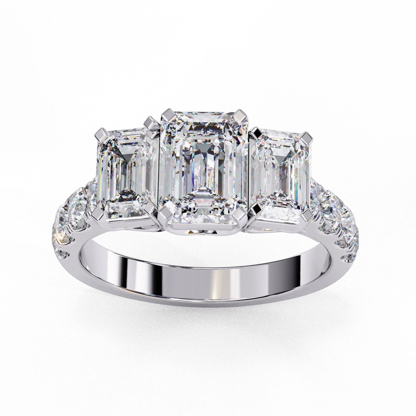 graceful trio lab grown diamond ring