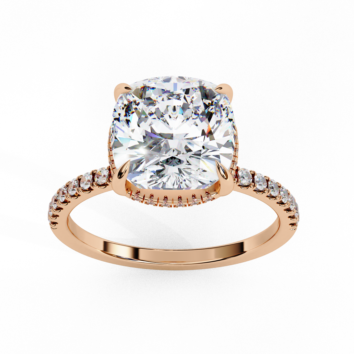 cushion brilliance lab grown diamond solitaire ring