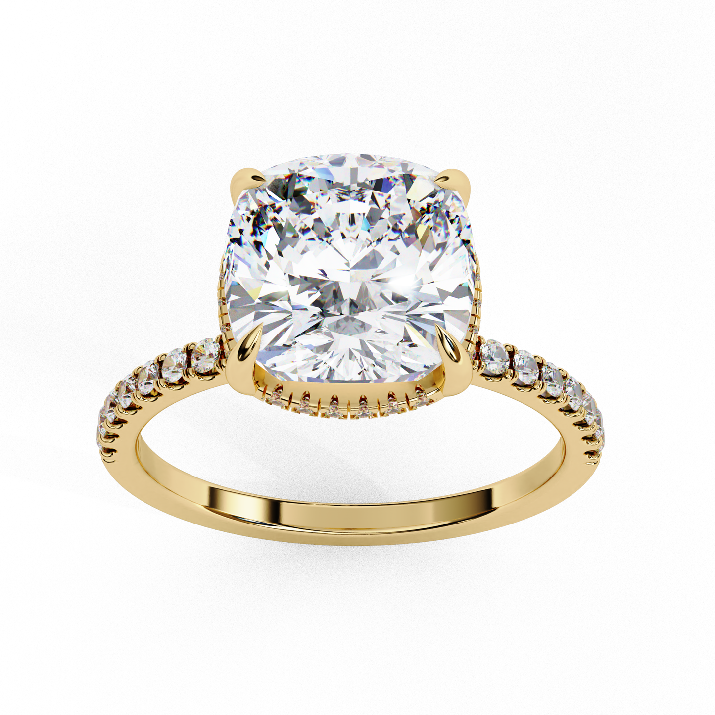 cushion brilliance lab grown diamond solitaire ring