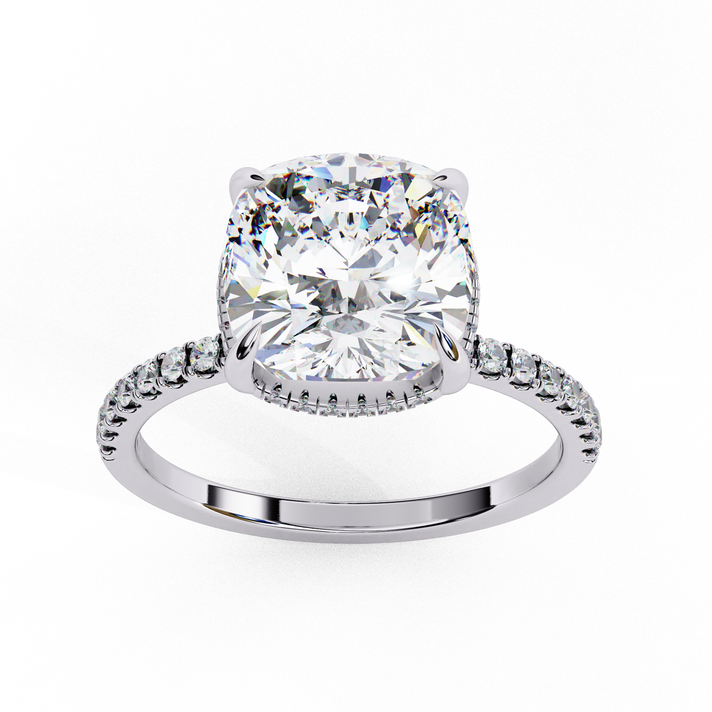 cushion brilliance lab grown diamond solitaire ring