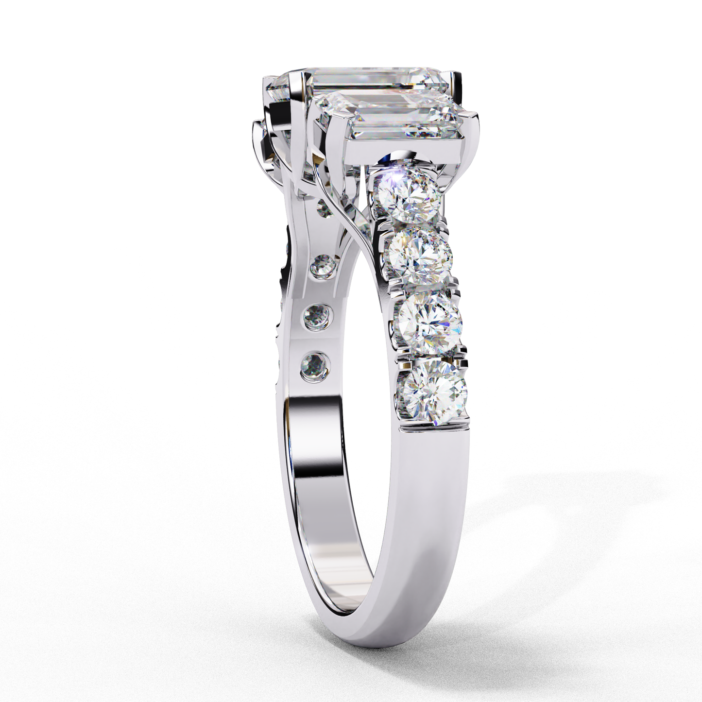 graceful trio lab grown diamond ring