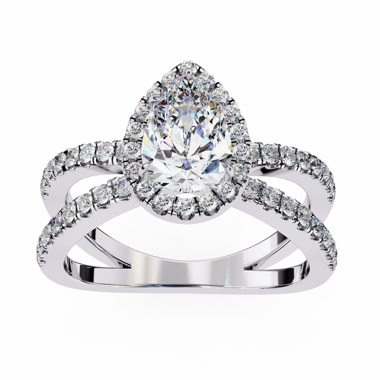 elodie lab grown diamond pear halo embrace ring