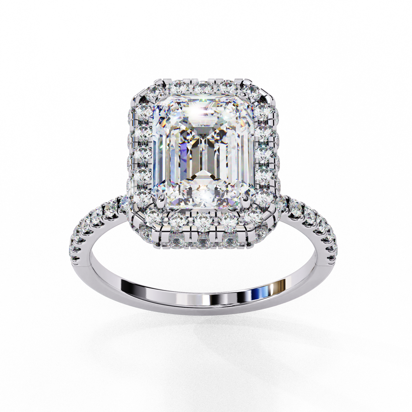 regal emerald lab grown diamond ring
