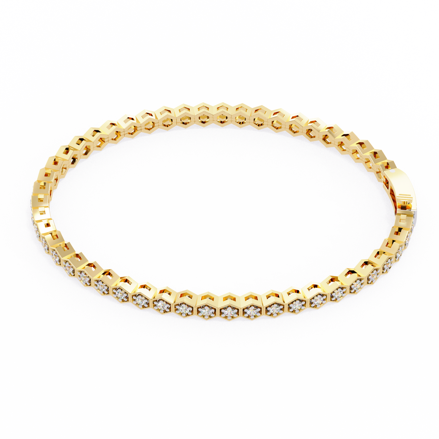 honeycomb spark lab grown diamond bangle