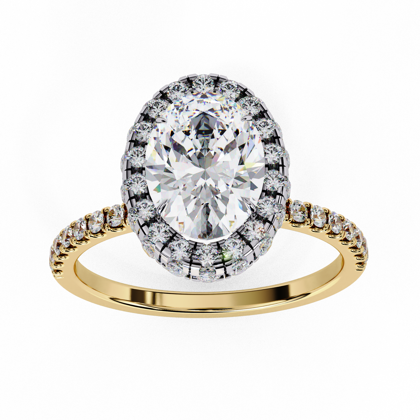 radiance oval lab grown diamond ring