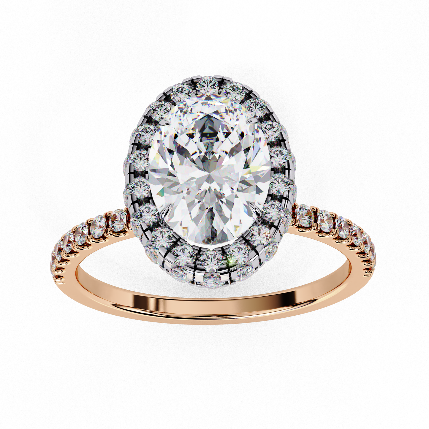 radiance oval lab grown diamond ring