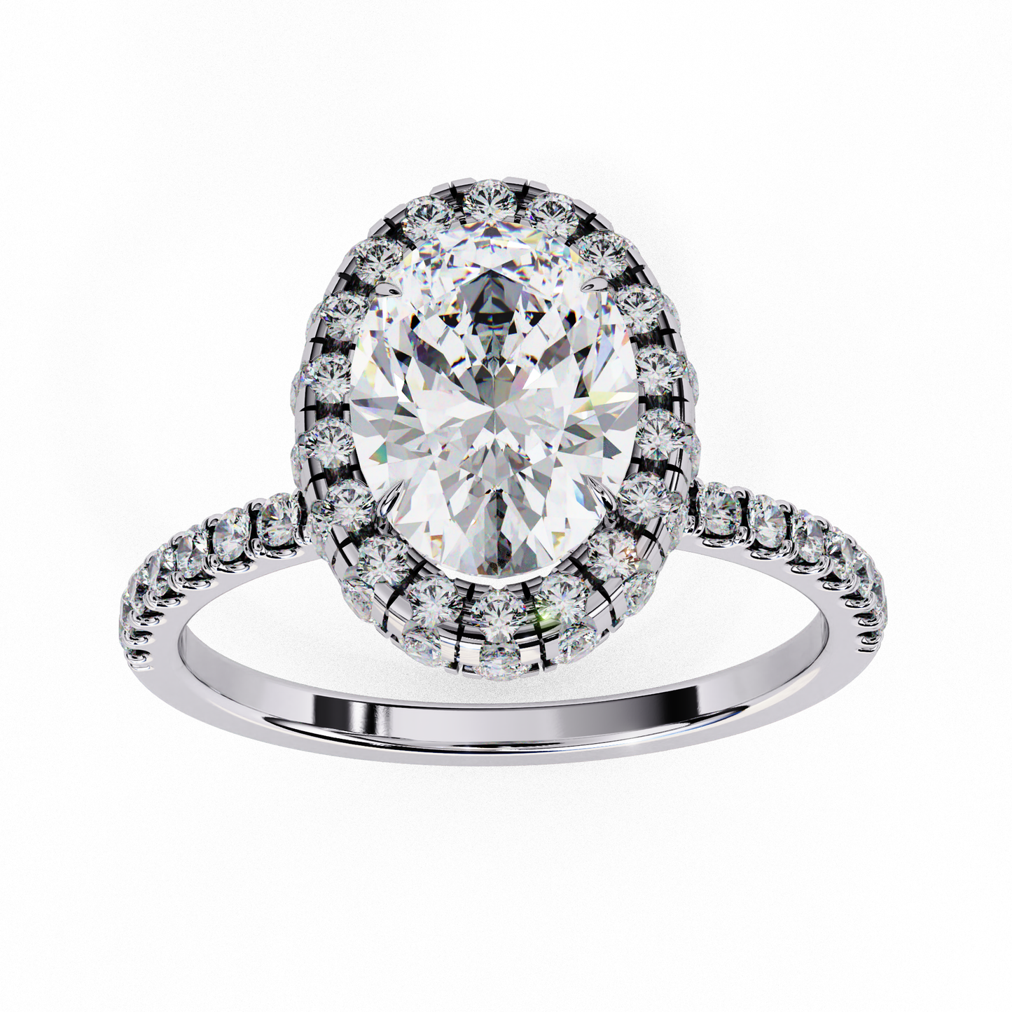 radiance oval lab grown diamond ring