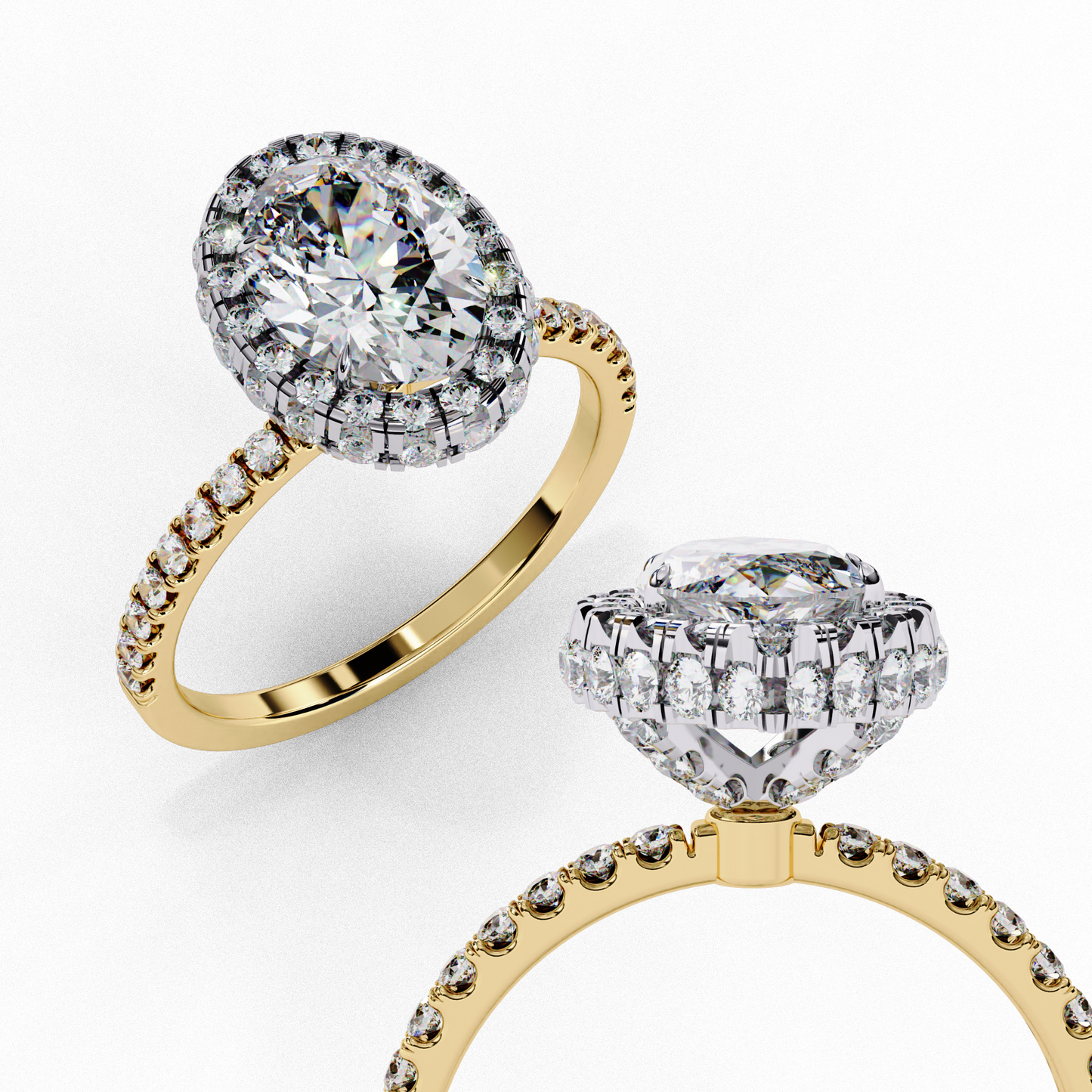 radiance oval lab grown diamond ring