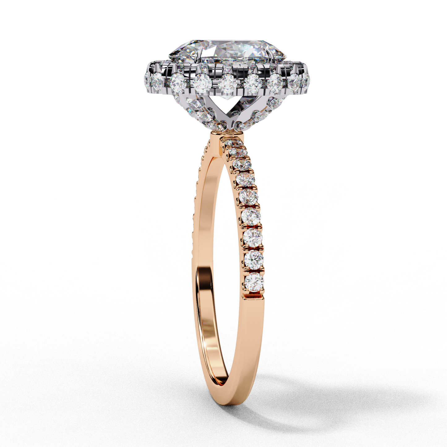 radiance oval lab grown diamond ring