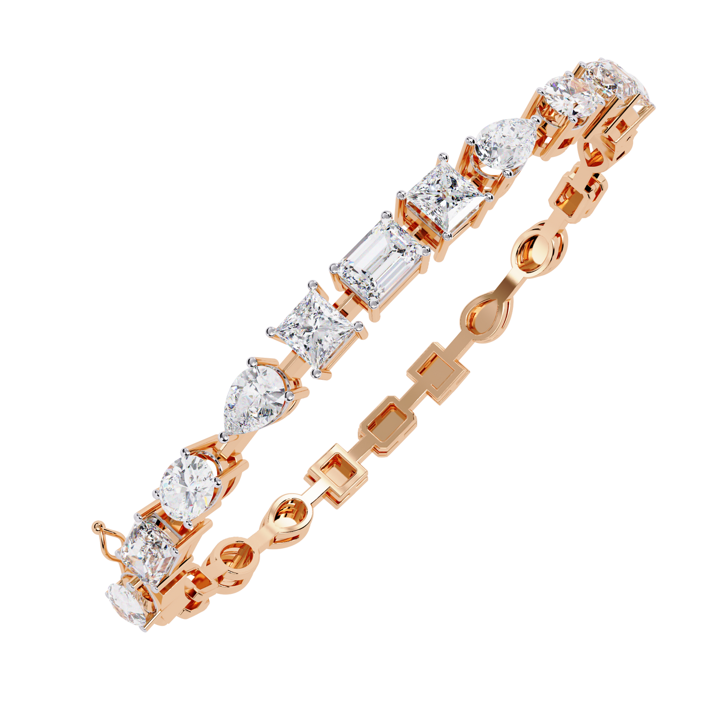 prism cut lab grown diamond bracelet