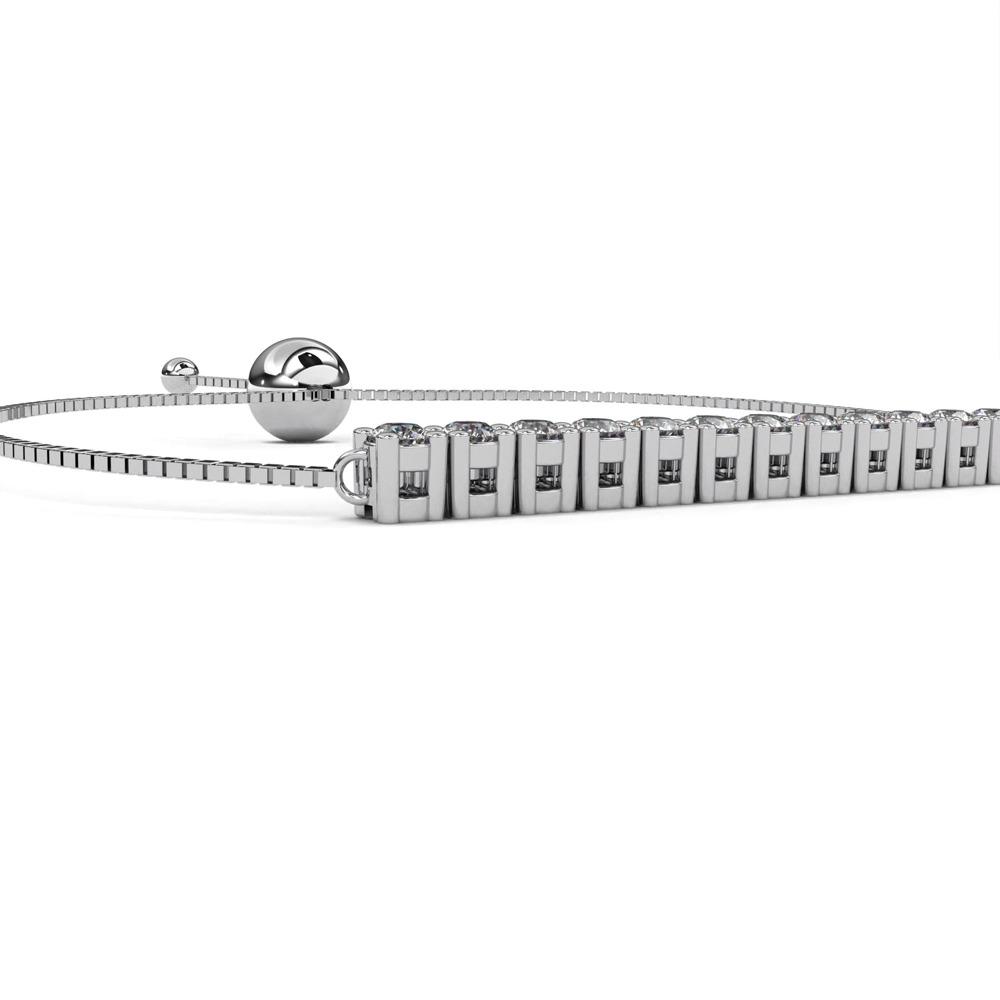 radiant row adjustable lab grown diamond bracelet