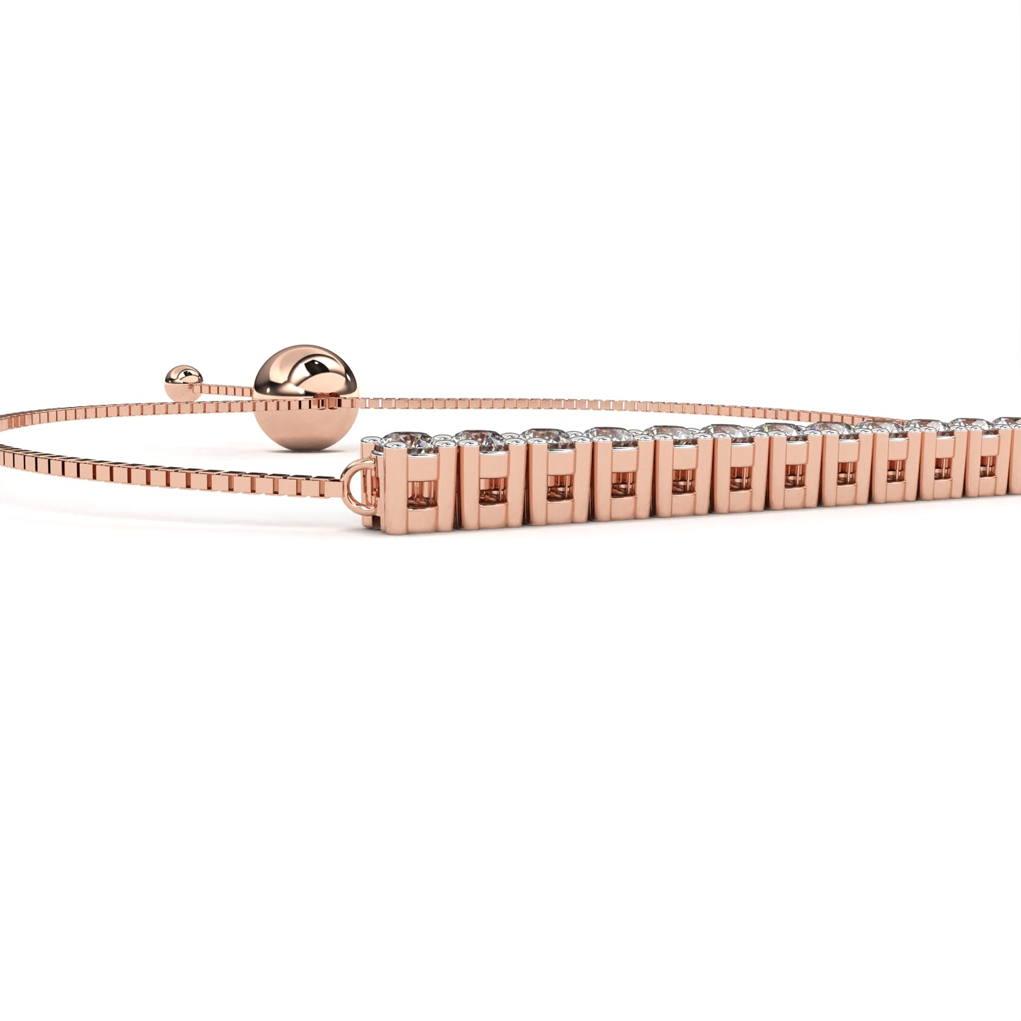 radiant row adjustable lab grown diamond bracelet