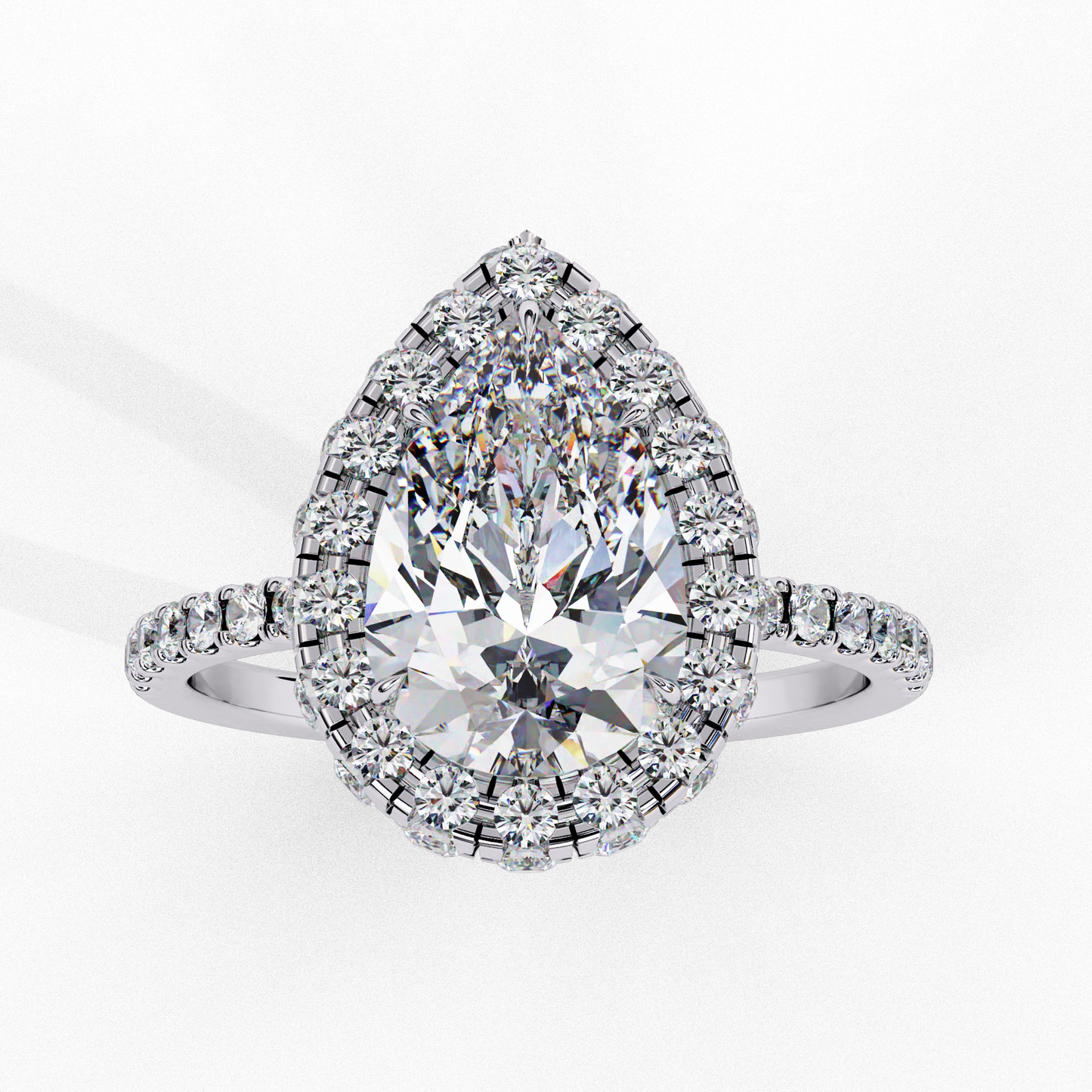 lustre drop lab grown diamond ring