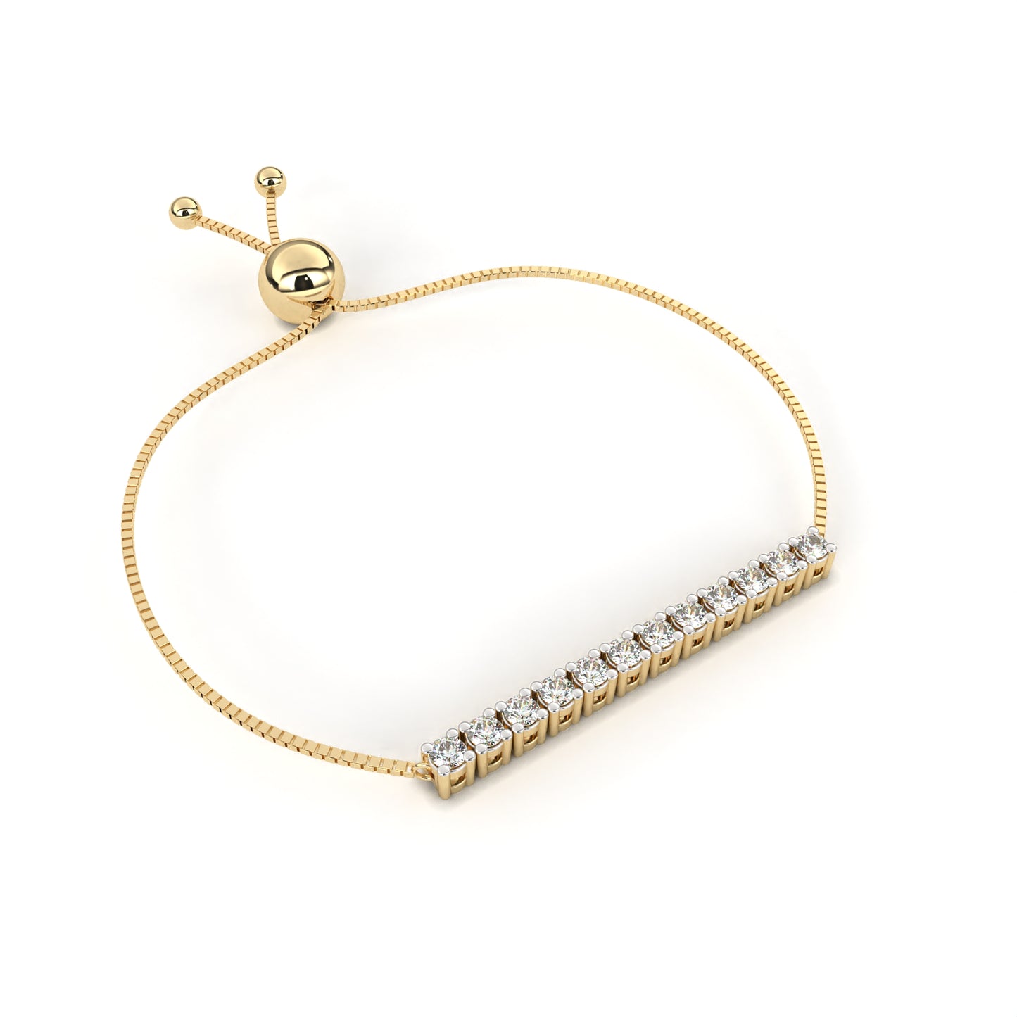 radiant row adjustable lab grown diamond bracelet