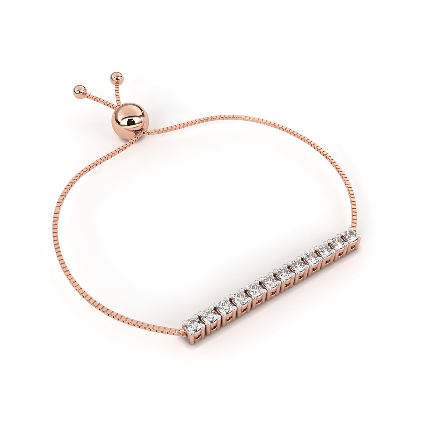radiant row adjustable lab grown diamond bracelet