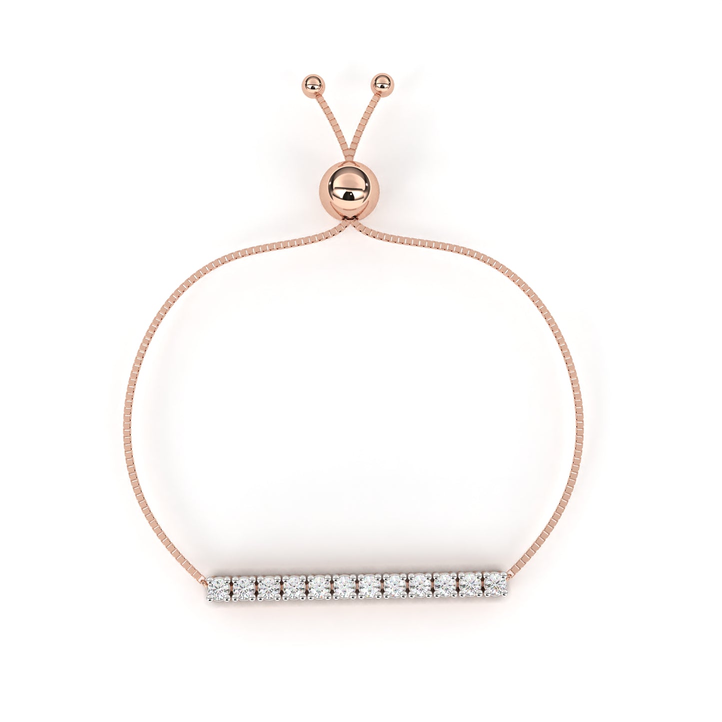 radiant row adjustable lab grown diamond bracelet