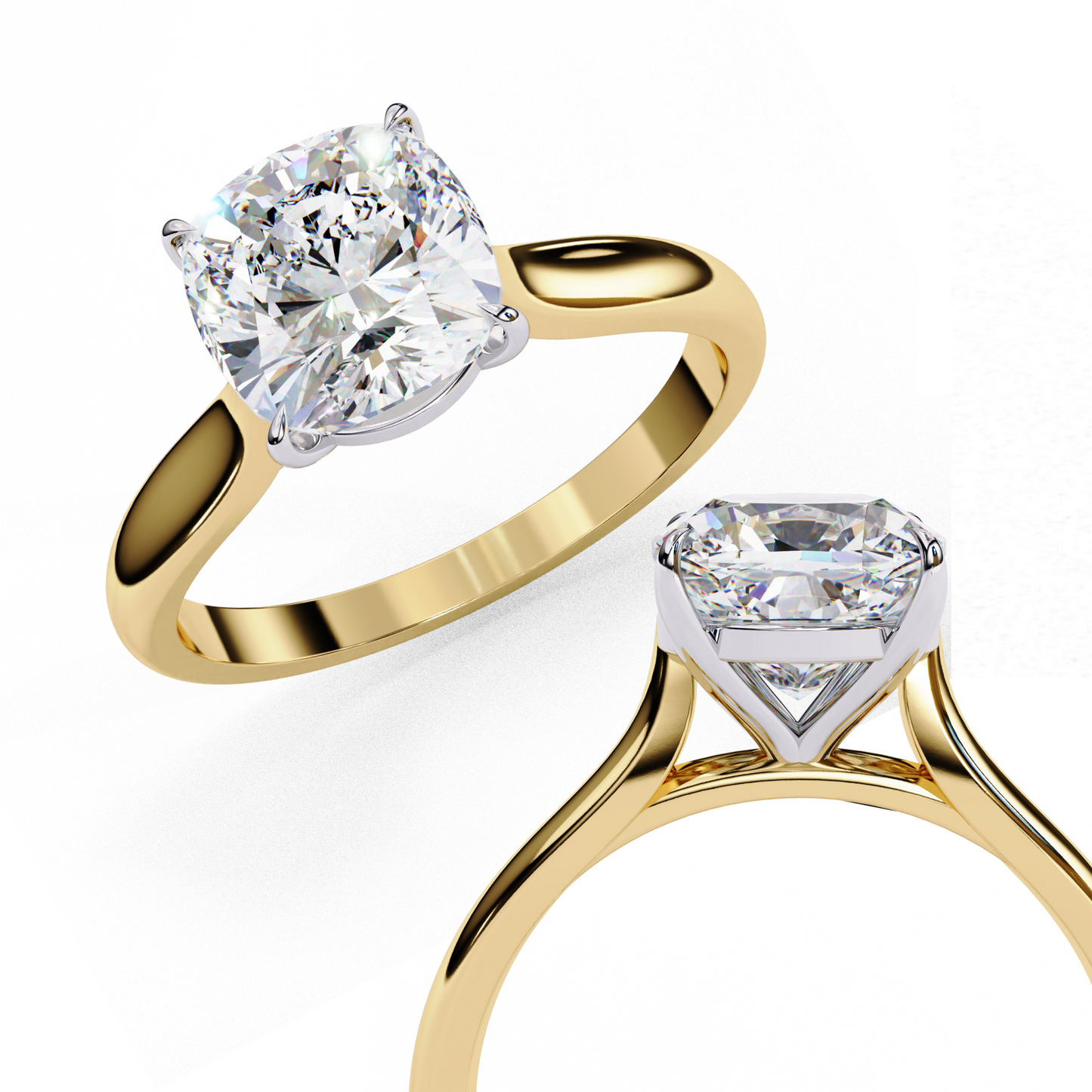 pure grace cushion solitaire lab grown diamond ring