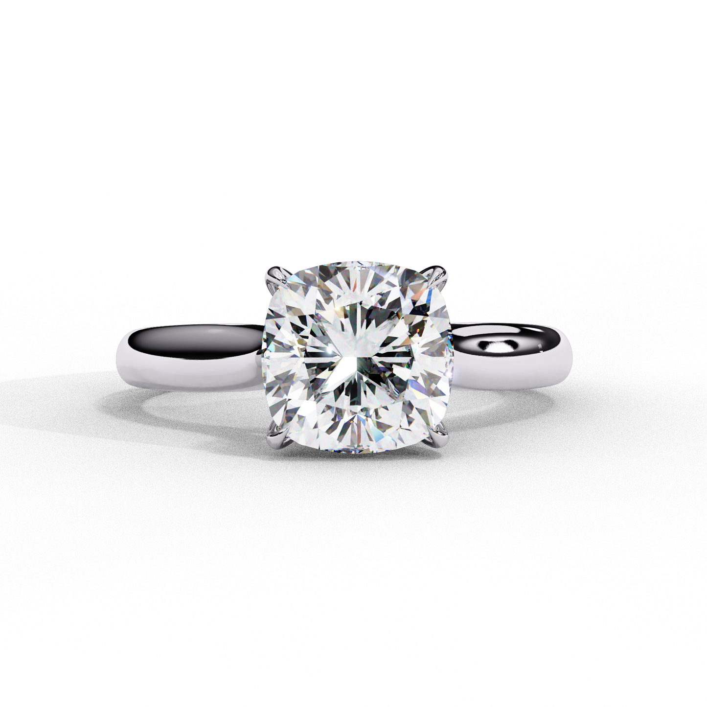 pure grace cushion solitaire lab grown diamond ring